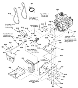Engine And Frame Group Diagram and Parts List for 1695942 2010 Briggs and Stratton Snow Blower